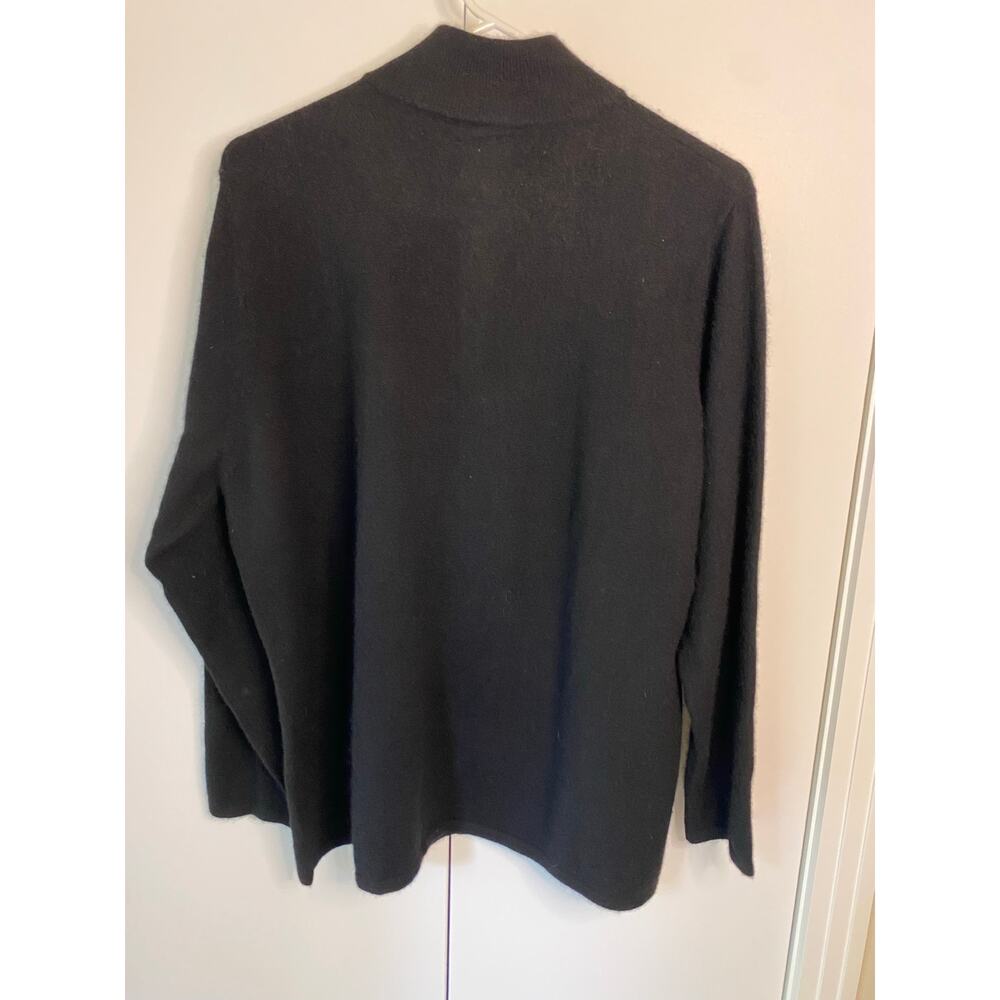 Vintage Precious Fibers 100% Cashmere Black Mock Turtleneck Sweater 1X - Picture 2 of 4